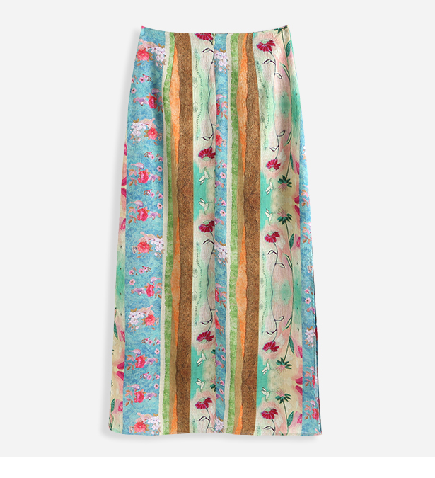 Customised vintage style printed bohemian skirt (9)