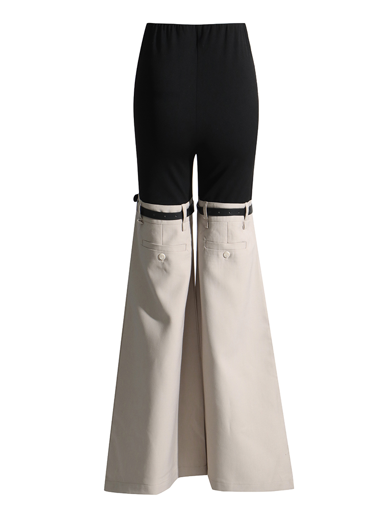 Solid Casual Patchwork Custom Ladies Pant (1)