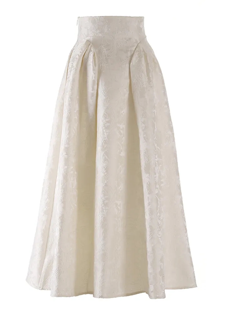 Solid Spliced Fold Custom Pleated Skirt (3)