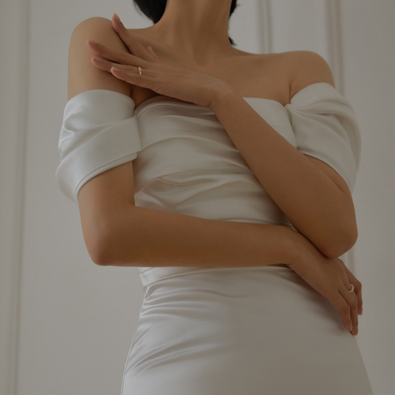 White Matte Satin Bespoke Elegant One Shoulder Long Gown (5)